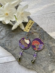 ORECCHINI COTONE GIAPPONESE BOCCIOLO ROSSO AVORIO