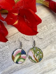 ORECCHINI COTONE GIAPPONESE PAVONE VERDE