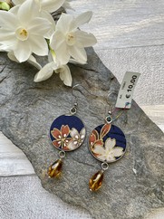 ORECCHINI COTONE GIAPPONESE FIORE CIOCCOLATO