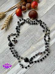 COLLANA UNCINETTO CUORI E CUBETTI NERI