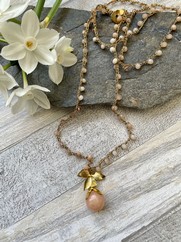 COLLANA UNCINETTO GEMMA PIETRA DURA PESCA