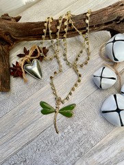 COLLANA UNCINETTO LIBELLULA VERDE SALVIA