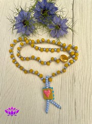 COLLANA UNCINETTO POP CUORE ROSA GIALLO