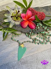 COLLANA UNCINETTO CUORE GRANDE ACQUAMARINA