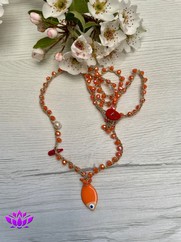 COLLANA UNCINETTO PESCIOLINO PICCOLO ARANCIO
