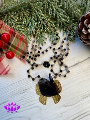 COLLANA UNCINETTO FIOCCO NERO