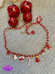 GIROCOLLO UNCINETTO NATALE ROSSO