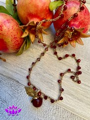 COLLANA UNCINETTO GEMMA BORDEAUX