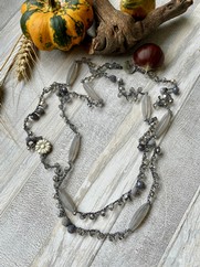 COLLANA UNCINETTO FIORE RESINA ARGENTO