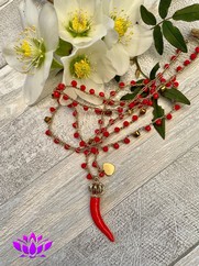 COLLANA UNCINETTO CORNETTO PICCOLO ROSSO