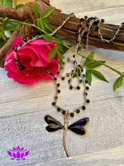 COLLANA UNCINETTO LIBELLULA NERO
