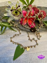 COLLANA UNCINETTO CUORE GRANDE SALVIA