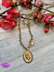 COLLANA UNCINETTO MEDAGLIONE FIORE
