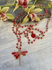 COLLANA UNCINETTO LIBELLULA ROSSA