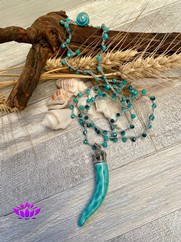 COLLANA UNCINETTO CORNETTO GRANDE CERAMICA TURCHESE