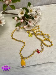 COLLANA UNCINETTO PESCIOLINO PICCOLO GIALLO