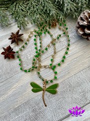 COLLANA UNCINETTO LIBELLULA VERDE