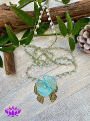 COLLANA UNCINETTO FIOCCO AZZURRO