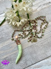 COLLANA UNCINETTO CORNETTO GRANDE CERAMICA VERDE