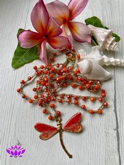 COLLANA UNCINETTO LIBELLULA ARANCIO