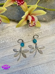 ORECCHINI LIBELLULA ACCIAIO E TURCHESE