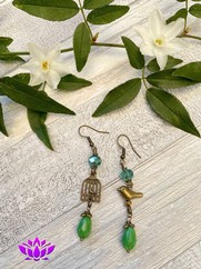 ORECCHINI UCCELLINO IN GABBIA VERDE