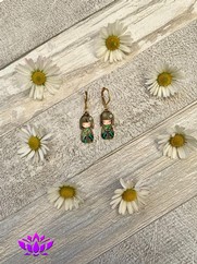 ORECCHINI KOKESHI VERDE NERO