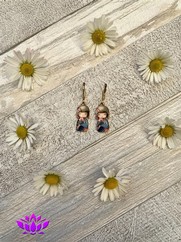 ORECCHINI KOKESHI BLU ROSA