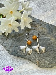 ORECCHINI FOGLIA GINKGO BILOBA OCRA