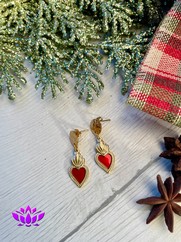 ORECCHINI CUORE SACRO ROSSO
