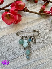 SPILLA CHARMS ACCIAIO CUORE SACRO AZZURRO