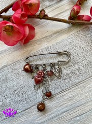 SPILLA CHARMS ACCIAIO CUORE SACRO MARRONE